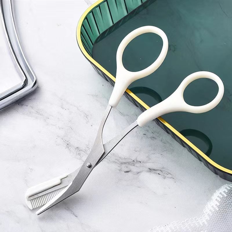 Eyebrow Trimming Knife With Comb Curved Moon Small Beauty Supplies Gadgets - Asmota