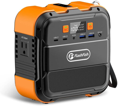 Flashfish 120W Portable Power Station, 98Wh/26400mAh Solar Generator Backup Power Battery Pack With AC/DC/Type - c/USB/Flashlight, 110V Power Bank For Charging Laptop Phone Tablet In Camping RV Van Trip