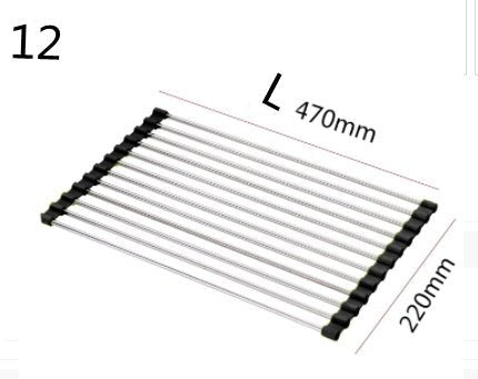 Folding Kitchen Drain Sink Rack Stainless Steel - Asmota