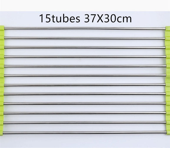 Folding Kitchen Drain Sink Rack Stainless Steel - Asmota