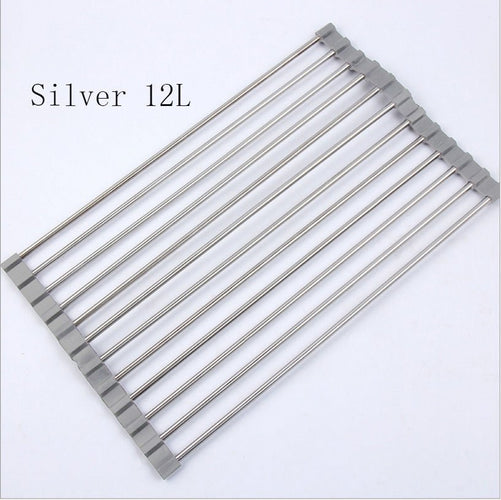Folding Kitchen Drain Sink Rack Stainless Steel - Asmota
