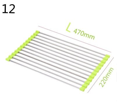 Folding Kitchen Drain Sink Rack Stainless Steel - Asmota