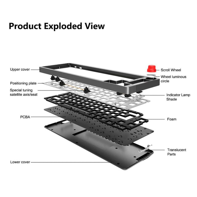 For 3Pin/5Pin Switch Knob Hot Swap Mechanical Keyboard Kit Wireless Bluetooth 3 Mode RGB Backlit Gamer 60% Keyboard - Asmota