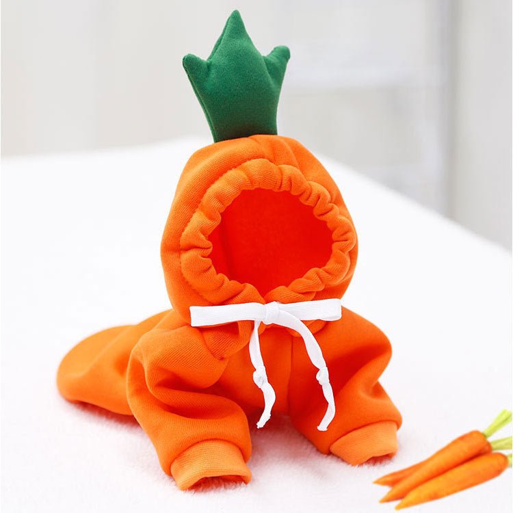 Fruit Dog Clothes Two - legged Hooded Outfits Green Fleece Clothing Autumn Winter Hoodies - Asmota