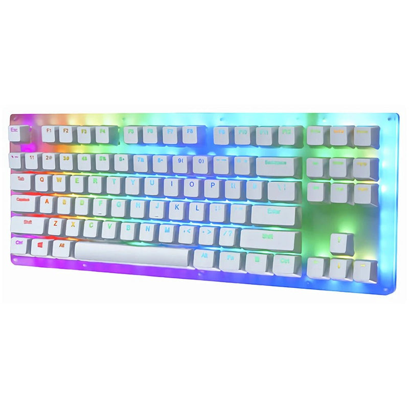 GAMAKAY K87 Mechanical Keyboard 87 Keys Hot Swappable Type - C Wired USB 3.1 NKRO Translucent Glass Base Gateron Switch ABS Two - color Keycap RGB Gaming Keyboard - Asmota