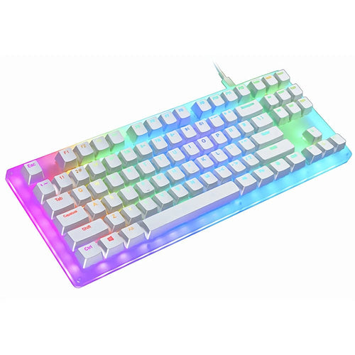 GAMAKAY K87 Mechanical Keyboard 87 Keys Hot Swappable Type - C Wired USB 3.1 NKRO Translucent Glass Base Gateron Switch ABS Two - color Keycap RGB Gaming Keyboard - Asmota