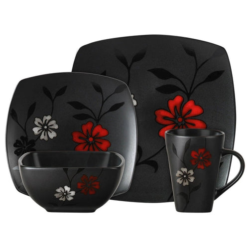 Gibson 16 - Piece Evening Blossom Dinnerware Set - Asmota