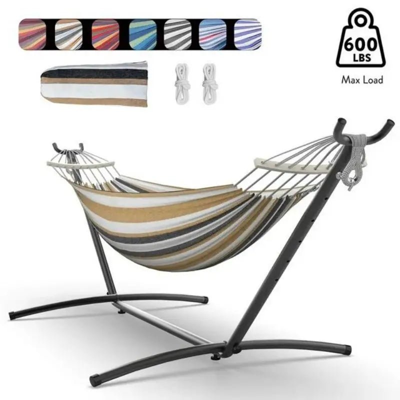 Gyroor Hammock with Adjustable Stand - Stylish Hammock Bed w/Storage Bag, 600lb Capacity - Asmota