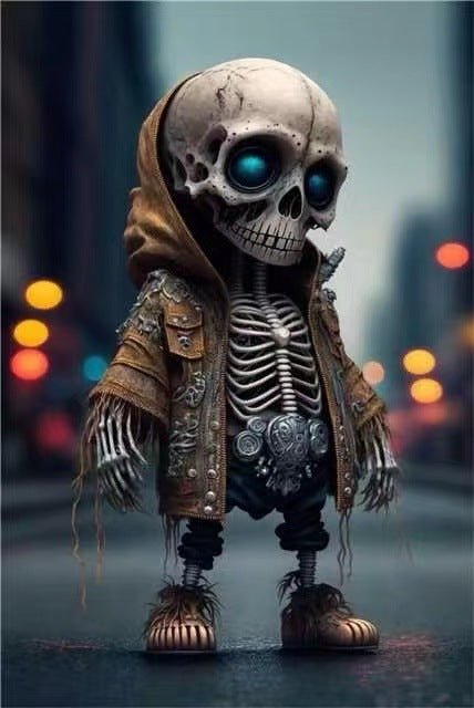 Halloween Cool Skeleton Figurines Halloween Skeleton Doll Resin Ornament Home Decor - Asmota