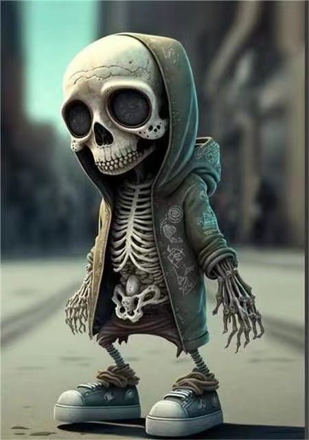 Halloween Cool Skeleton Figurines Halloween Skeleton Doll Resin Ornament Home Decor - Asmota