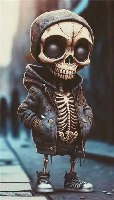 Halloween Cool Skeleton Figurines Halloween Skeleton Doll Resin Ornament Home Decor - Asmota