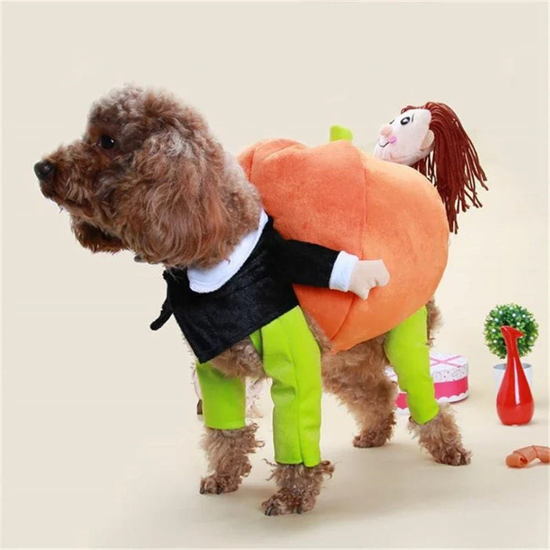 Halloween Funny Pet Clothes Cat Pet Pumpkin Costume Special Party Roll Play Waistcoat Suit Dog Cute Carrier Pumpkin Clothing - Asmota