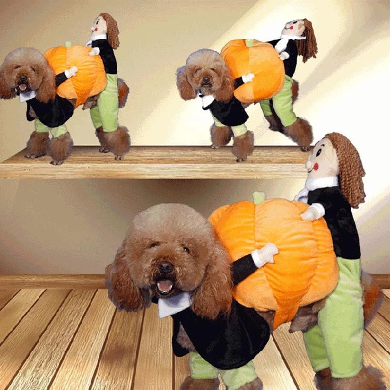 Halloween Funny Pet Clothes Cat Pet Pumpkin Costume Special Party Roll Play Waistcoat Suit Dog Cute Carrier Pumpkin Clothing - Asmota