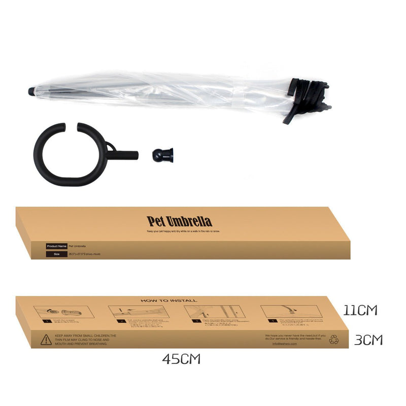 Hot Selling Transparent Pet Supplies Adjustable Pet C Type Umbrella - Asmota