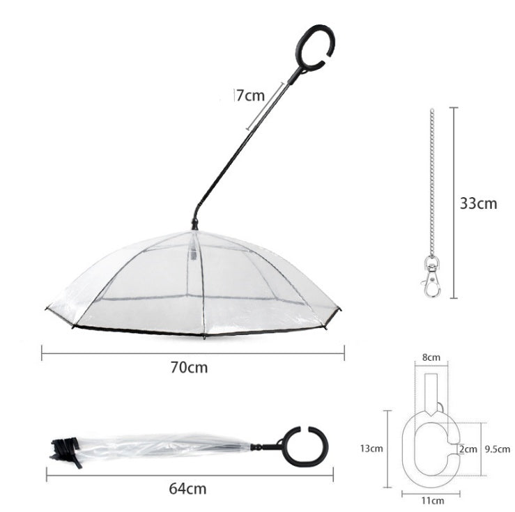 Hot Selling Transparent Pet Supplies Adjustable Pet C Type Umbrella - Asmota