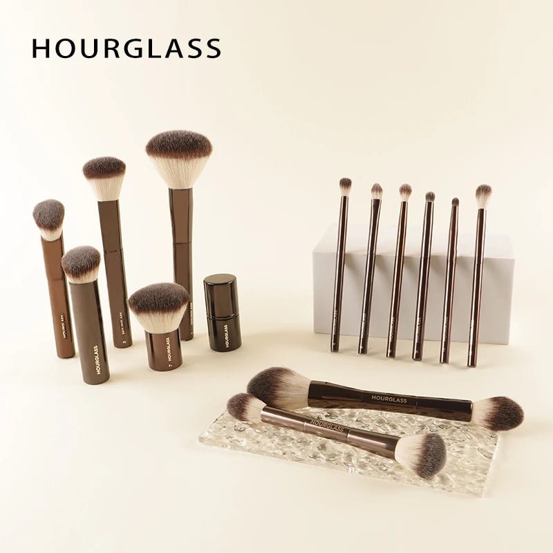 Hourglass Makeup Brush All Kinds Eyeshadow Foundation Concealer Powder Bronzer Blusher Eyeliner Retractable Professional Brushes - Asmota