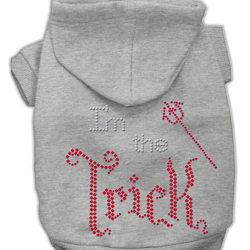I'm the Trick Rhinestone Hoodies Grey XS - Asmota