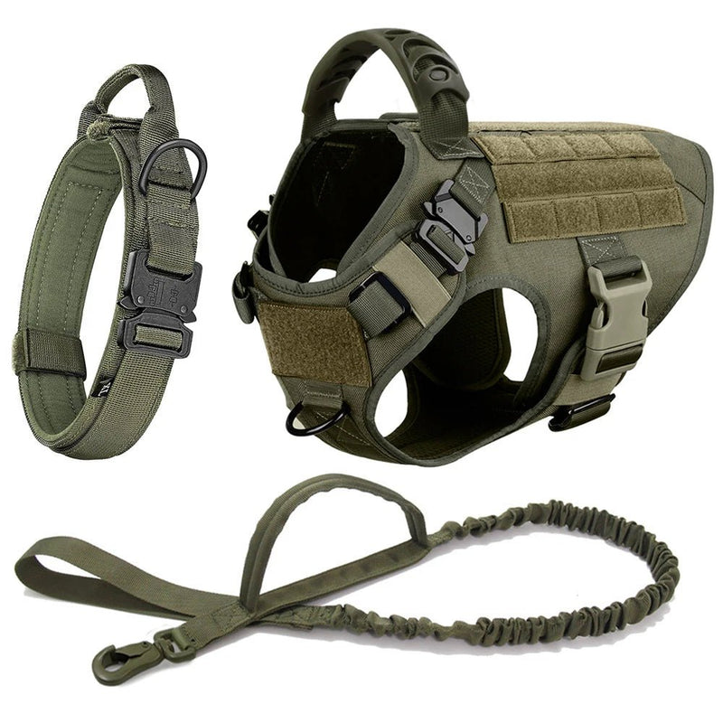 Large Dog Harness And Leash Set Pet German Shepherd Malinois Training Walking Vest Dog Harness And Collar For Medium Large Dogs - Asmota
