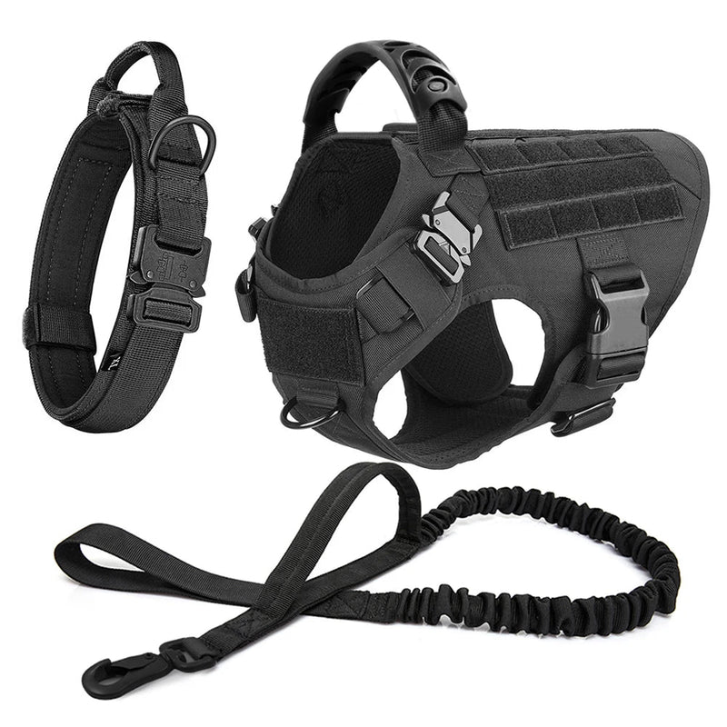 Large Dog Harness And Leash Set Pet German Shepherd Malinois Training Walking Vest Dog Harness And Collar For Medium Large Dogs - Asmota