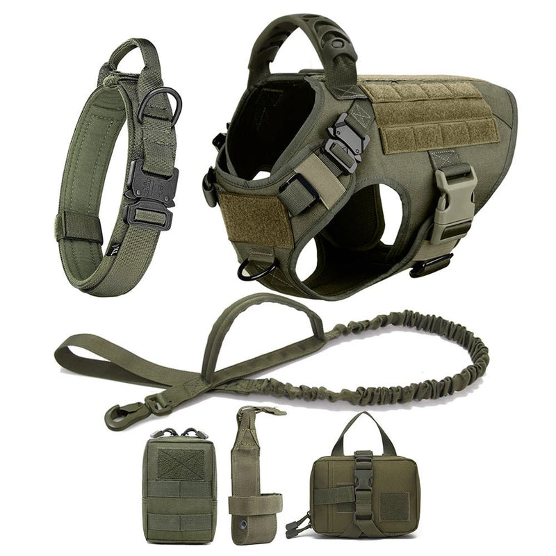 Large Dog Harness And Leash Set Pet German Shepherd Malinois Training Walking Vest Dog Harness And Collar For Medium Large Dogs - Asmota
