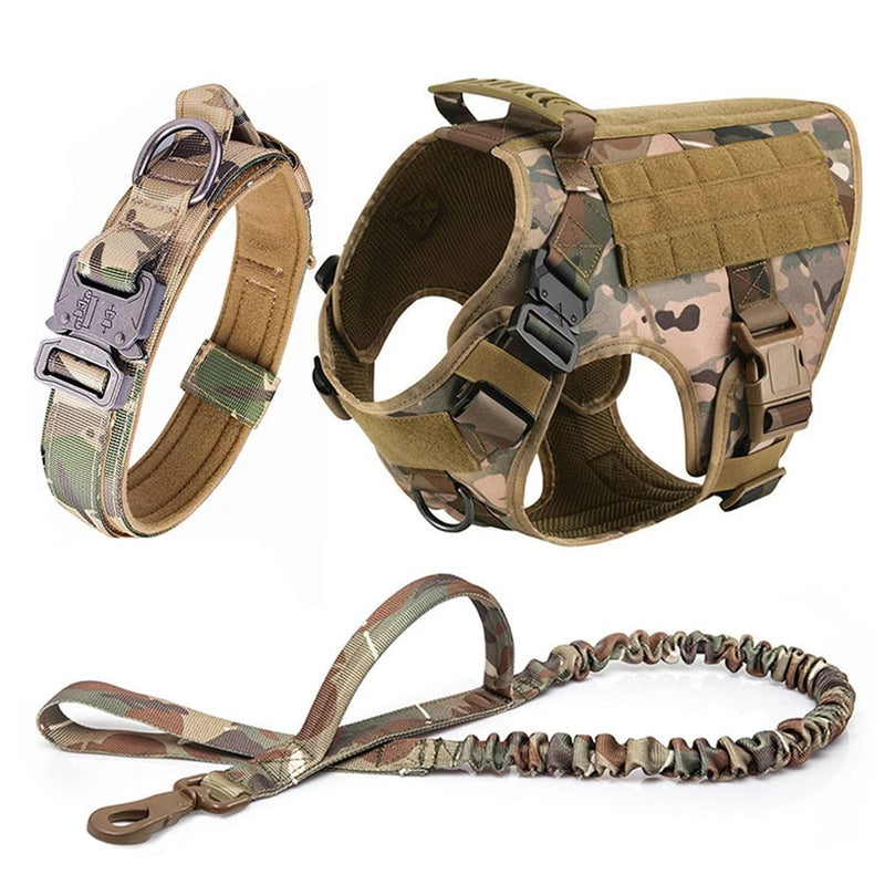 Large Dog Harness And Leash Set Pet German Shepherd Malinois Training Walking Vest Dog Harness And Collar For Medium Large Dogs - Asmota