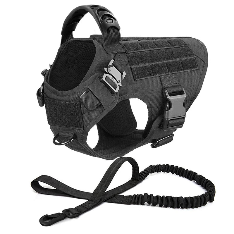 Large Dog Harness And Leash Set Pet German Shepherd Malinois Training Walking Vest Dog Harness And Collar For Medium Large Dogs - Asmota
