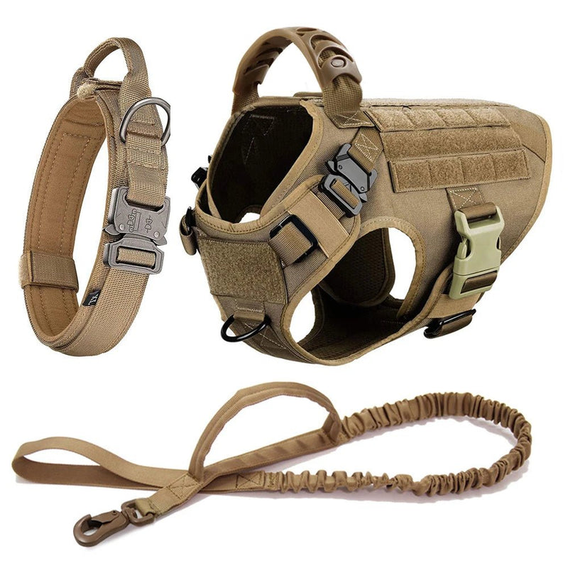 Large Dog Harness And Leash Set Pet German Shepherd Malinois Training Walking Vest Dog Harness And Collar For Medium Large Dogs - Asmota
