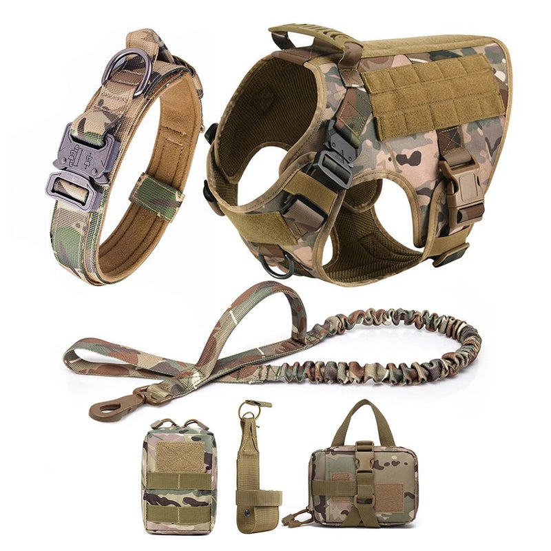 Large Dog Harness And Leash Set Pet German Shepherd Malinois Training Walking Vest Dog Harness And Collar For Medium Large Dogs - Asmota