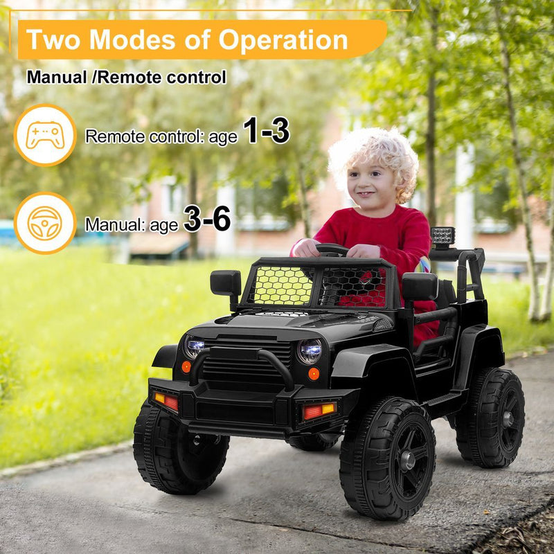 LEADZM Dual Drive 12V 4.5A.h with 2.4G Remote Control Jeep Black - Asmota
