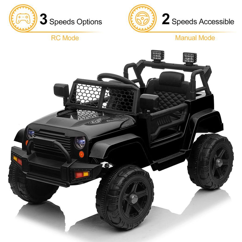 LEADZM Dual Drive 12V 4.5A.h with 2.4G Remote Control Jeep Black - Asmota