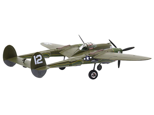 Lockheed P - 38 Lightning Fighter Aircraft "Haleakala II 80th FG 459th FS Twin Dragons" (1944) United States Army Air Forces 1/72 Diecast Model by Militaria Die Cast