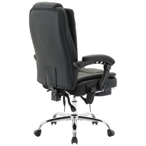 Massage Office Chair with Heat and 6 Vibration Points,Executive Office Chair with Foot Rest and Padded Armrests,Reclining Backrest and Wheels