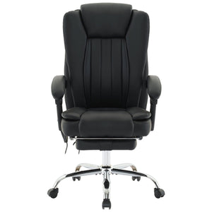 Massage Office Chair with Heat and 6 Vibration Points,Executive Office Chair with Foot Rest and Padded Armrests,Reclining Backrest and Wheels