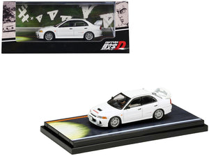Mitsubishi Lancer RS Evolution IV RHD (Right Hand Drive) White "Monstar" with Seiji Iwaki Driver Figure "Initial D" (1995 - 2013) Manga 1/64 Diecast Model Car by Hobby Japan