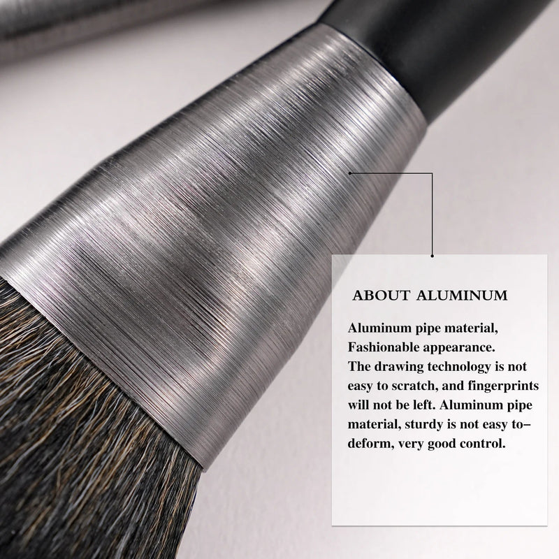 New Trending Brushed Metal Tube Premium Synthetic Hair Makeup Brushes Multi - Functional 10pcs Custom Logo Makeup Brushes Kit - Asmota