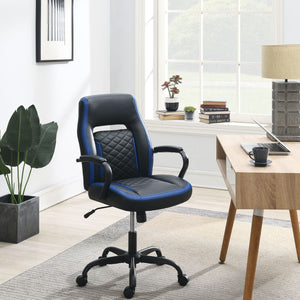 OFFICE CHAIR in Black Faux Leather