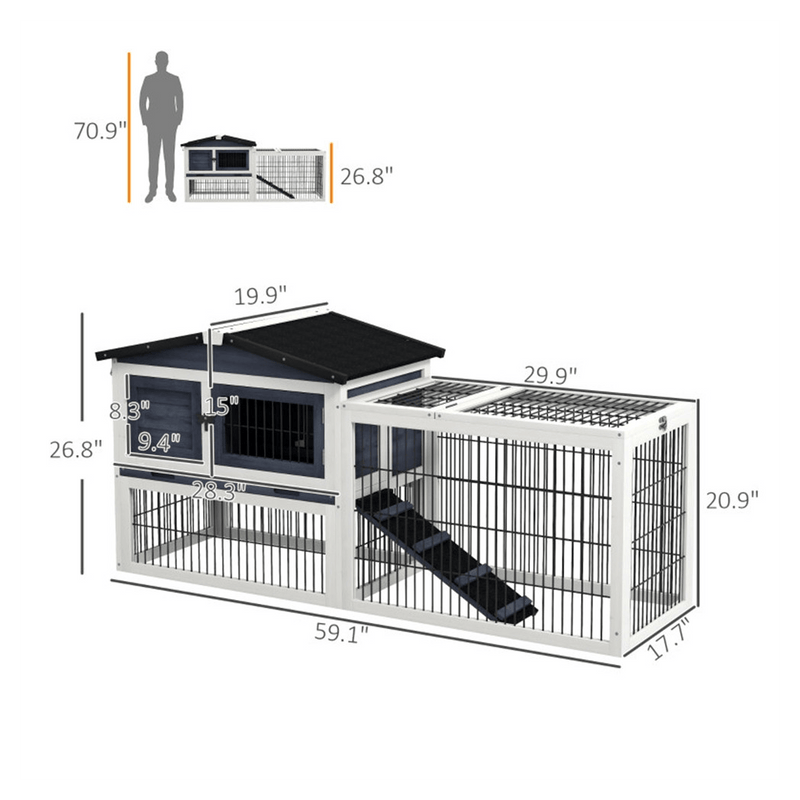 Outdoor Rabbit Hutch - Asmota