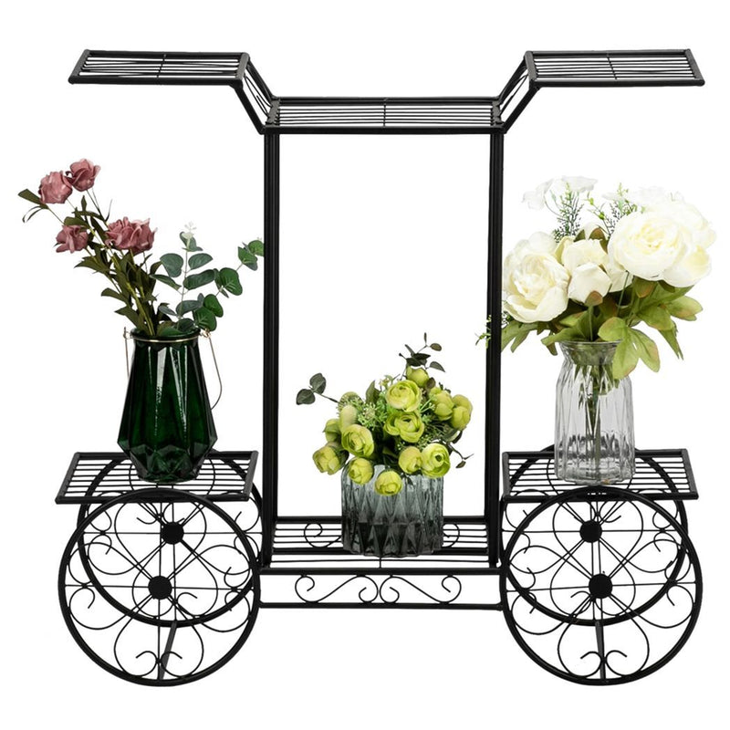 Paint Car Shape 6 Plant Stand Black - Asmota