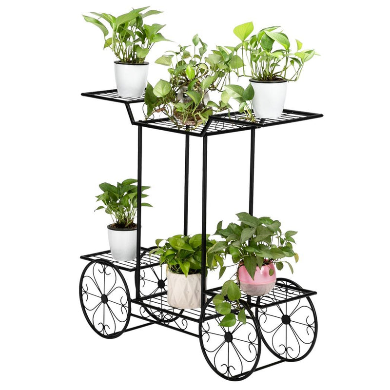 Paint Car Shape 6 Plant Stand Black - Asmota