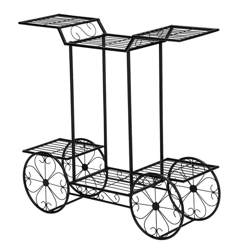 Paint Car Shape 6 Plant Stand Black - Asmota