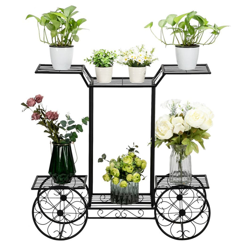 Paint Car Shape 6 Plant Stand Black - Asmota