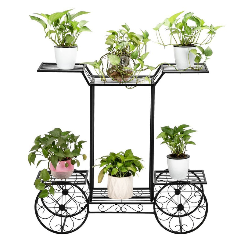 Paint Car Shape 6 Plant Stand Black - Asmota