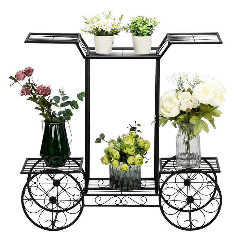 Paint Car Shape 6 Plant Stand Black - Asmota