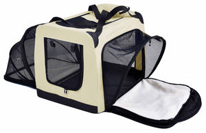 Pet Life 'Hounda Accordion' Metal Framed Soft - Folding Collapsible Dual - Sided Expandable Pet Dog Crate