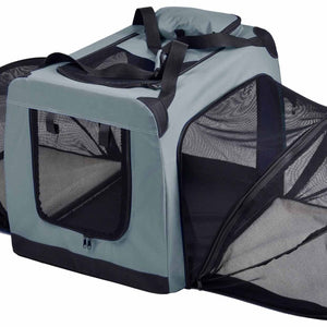 Pet Life 'Hounda Accordion' Metal Framed Soft - Folding Collapsible Dual - Sided Expandable Pet Dog Crate