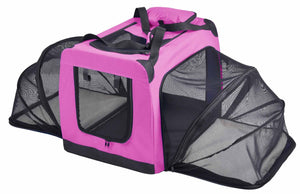 Pet Life 'Hounda Accordion' Metal Framed Soft - Folding Collapsible Dual - Sided Expandable Pet Dog Crate