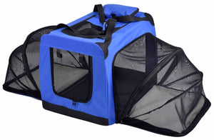 Pet Life 'Hounda Accordion' Metal Framed Soft - Folding Collapsible Dual - Sided Expandable Pet Dog Crate