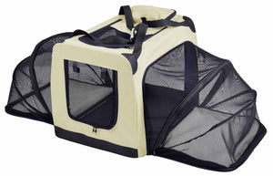 Pet Life 'Hounda Accordion' Metal Framed Soft - Folding Collapsible Dual - Sided Expandable Pet Dog Crate