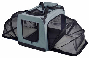 Pet Life 'Hounda Accordion' Metal Framed Soft - Folding Collapsible Dual - Sided Expandable Pet Dog Crate