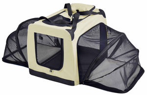 Pet Life 'Hounda Accordion' Metal Framed Soft - Folding Collapsible Dual - Sided Expandable Pet Dog Crate